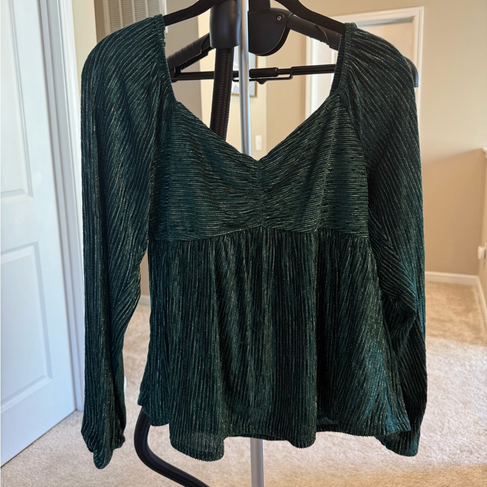 Velvet Green Blouse